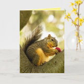 Carte d'écureuil personnalisable (Fleur jaune)