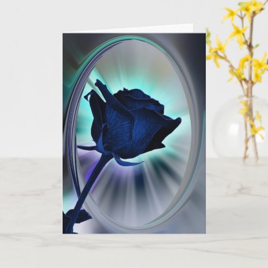 Carte Deep blue rose (Fleur jaune)