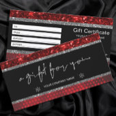 Carte Deep Red Faux Parties scintillant Lights Certifica