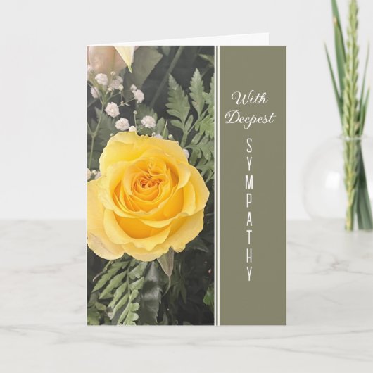 Carte Deepest Sympathy yellow rose greeting (Devant)