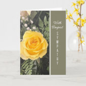 Carte Deepest Sympathy yellow rose greeting (Fleur jaune)