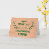 Carte Deer Antlers Nephew Happy Fête des pères (Fleur jaune)