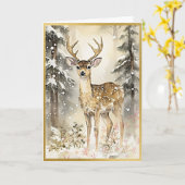 Carte Deer de bois opulent (Fleur jaune)