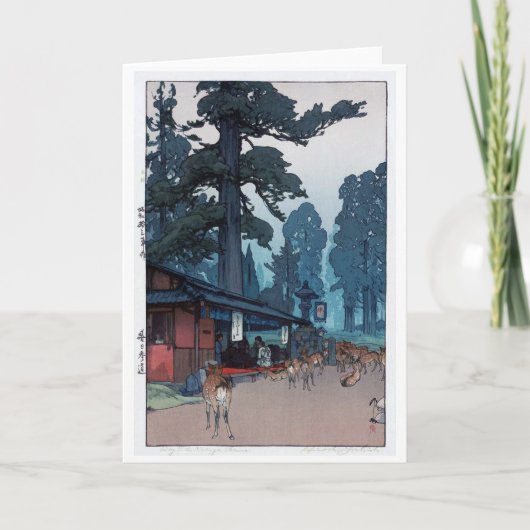 Carte Deer du sanctuaire de Kasuga, Hiroshi Yoshida (Devant)