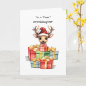 Carte Deer Grand-fille Noël Piles d'amour (Fleur jaune)