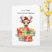 Carte Deer Great Nephew mignon Piles de Noël Aimer (Fleur jaune)