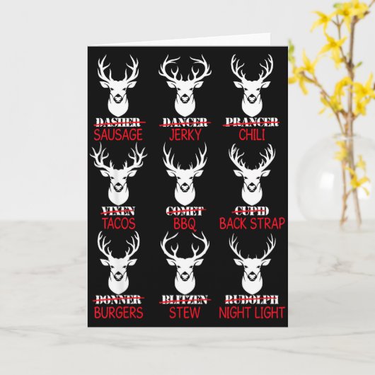 Carte Deer Hunting Gift Hunter Of All Santa's Reindeer (Fleur jaune)