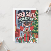 Carte Deer Santa I Can Explain Christmas (Devant/Arrière en situation)