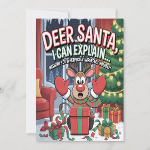 Carte Deer Santa, je peux expliquer Noël