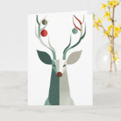 Carte Deer with ornaments on antlers (Fleur jaune)