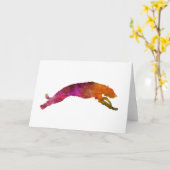 Carte Deerhound 02 en aquarelle-2 (Fleur jaune)