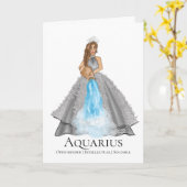 Carte Déesse Aquarius Avec Traits Personaux Anniversaire (Fleur jaune)