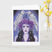 Carte Déesse aux corbeaux blancs par Renee Lavoie (Fleur jaune)