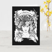 Carte Déesse cornue, Toutes occasions (Fleur jaune)