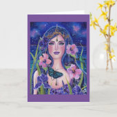 Carte Déesse de Gaia avec colibris par Renee Lavoie (Fleur jaune)