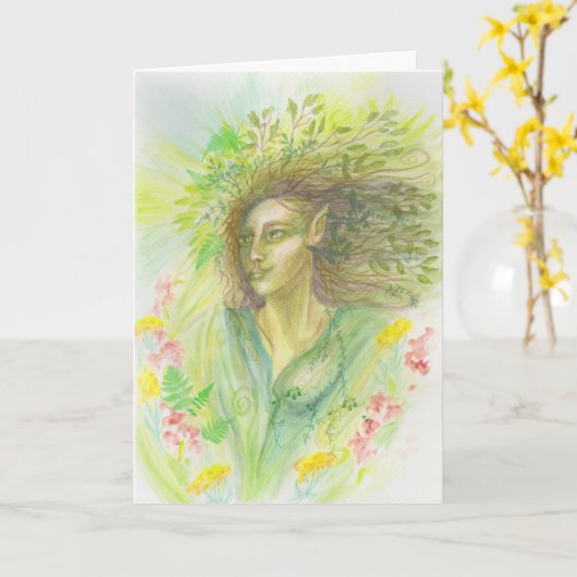 Carte Déesse du printemps (Fleur jaune)