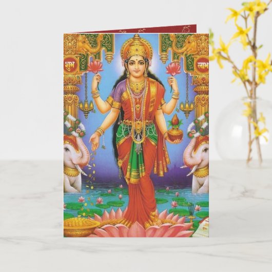 Carte déesse-Lakshmi (Fleur jaune)