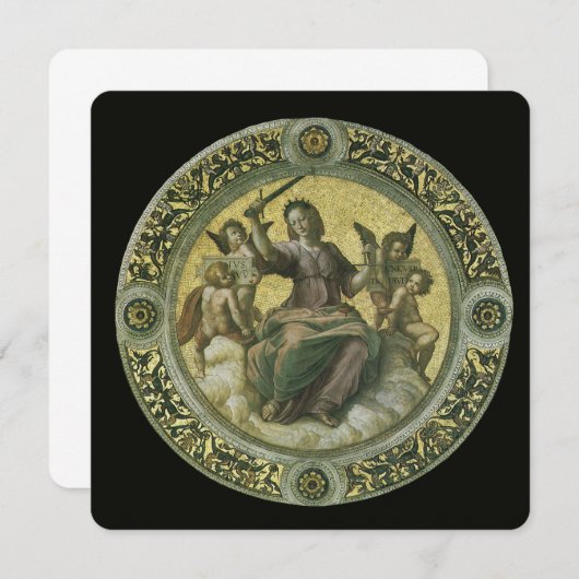 Carte Déesse romaine Justice avec les anges par Raphael (Devant / Derrière)