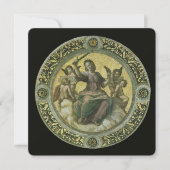 Carte Déesse romaine Justice avec les anges par Raphael (Devant)
