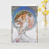 Carte Déesse vintage de la Lune Bleue (Fleur jaune)