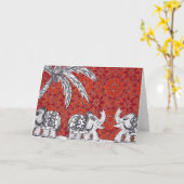 Carte Défilé 3 d'éléphant (Fleur jaune)