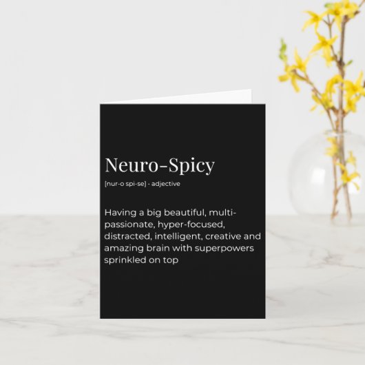 Carte Définition à épicé (Fleur jaune)