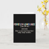Carte Définition amusante d'enseignant de langue étrangè (Fleur jaune)