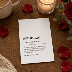 Carte Définition d'âme sœur typographie minimaliste mode