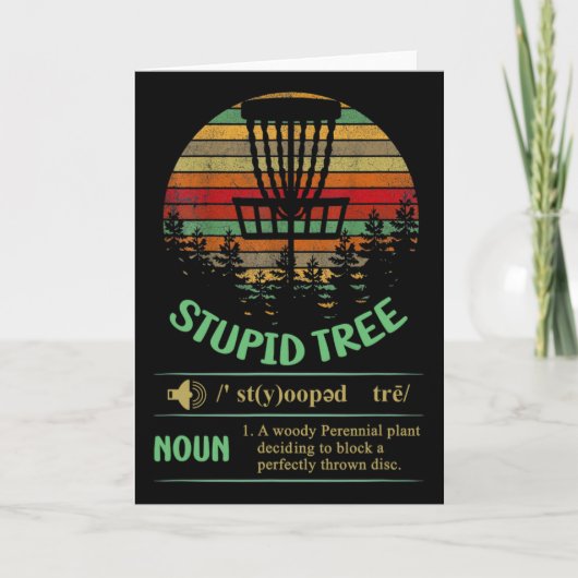 Carte Définition d'arbre stupide, Disc Golf drôle (Devant)