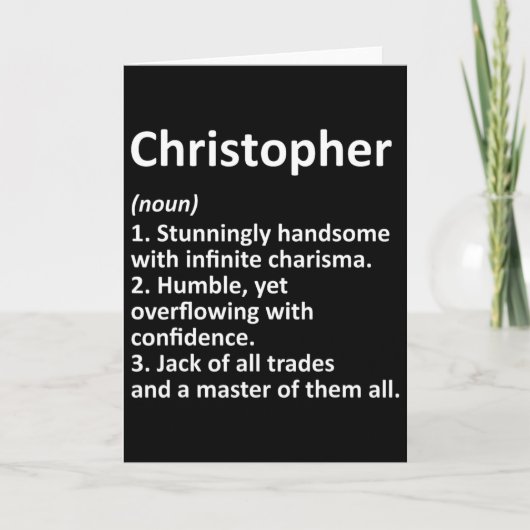 Carte Définition de Christopher Nom Personnalisé Drôle d (Devant)