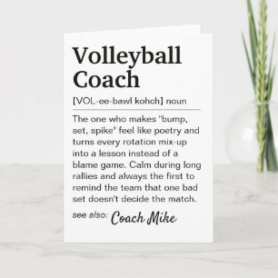 Carte Définition de coach de volley-ball personnalisée M