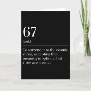 Carte Définition de dictionnaire de mème drôle Six Seven