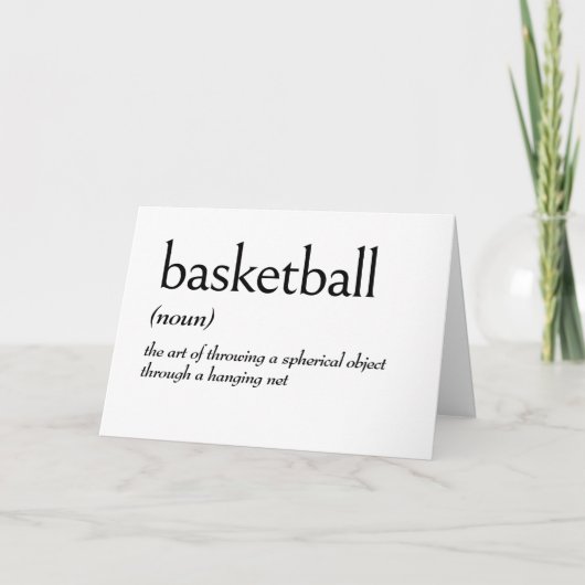 Carte Définition De Dictionnaire Pour BASKETBALL (Devant)