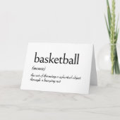 Carte Définition De Dictionnaire Pour BASKETBALL (Devant)