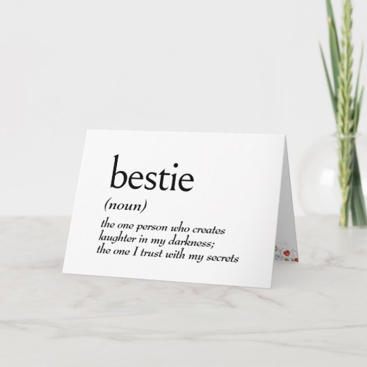 Carte Définition De Dictionnaire Pour BESTIE Anniversair (Devant)
