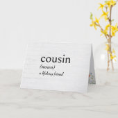 Carte Définition de dictionnaire pour COUSIN (Fleur jaune)