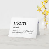 Carte Définition de dictionnaire pour MOM (Fleur jaune)