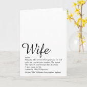 Carte Définition de femme Chic Script Noir et Blanc (Fleur jaune)