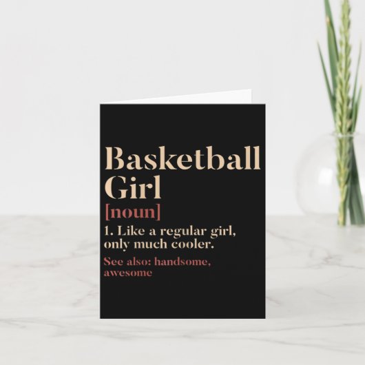 Carte Définition de fille de basketball Cadeau drôle pou (Devant)