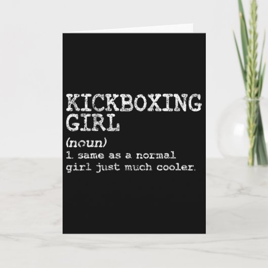 Carte Définition de fille de kickboxing drôle femmes ent (Devant)