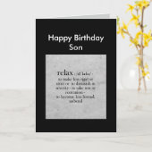 Carte Définition de fils de joyeux anniversaire d'humour (Fleur jaune)