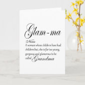 Carte Définition de grand-mère GLAM MA (Fleur jaune)