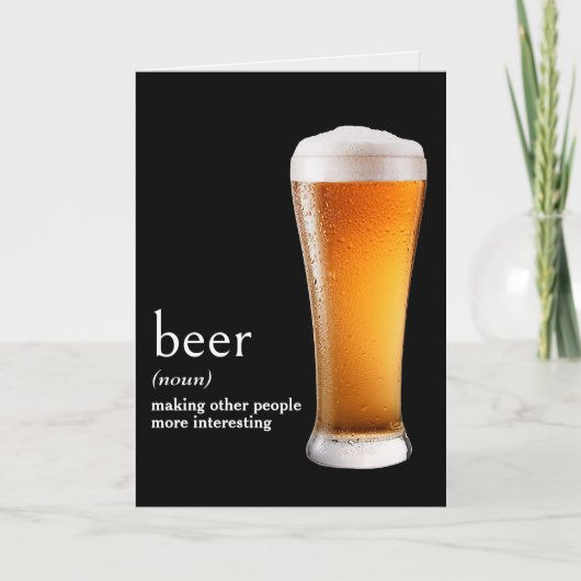 Carte Définition de la bière pour l'anniversaire du dict (Devant)