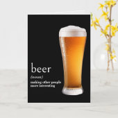 Carte Définition de la bière pour l'anniversaire du dict (Fleur jaune)