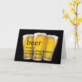 Carte Définition de la bière pour l'anniversaire du dict (Fleur jaune)