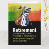 Carte Définition de la retraite de golf pour golfeur (Fleur jaune)