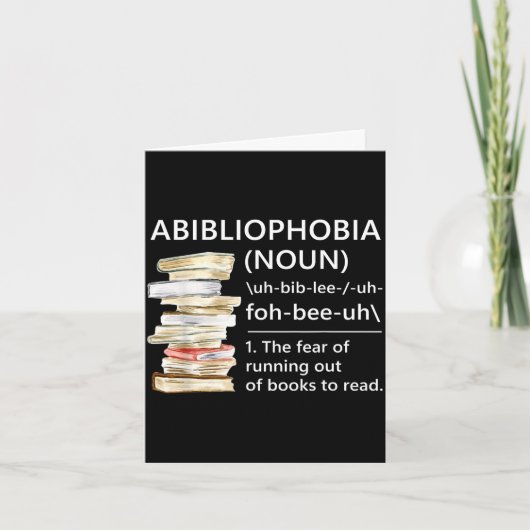 Carte Définition de l'abibliophobie drôle lecteur ver de (Devant)