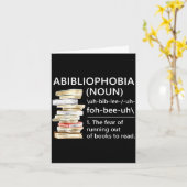 Carte Définition de l'abibliophobie drôle lecteur ver de (Fleur jaune)