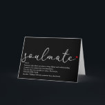Carte Définition de l'âme sœur avec un script d'amour<br><div class="desc">Personnalisez pour cette personne très spéciale dans votre vie, votre âme sœur, pour créer un cadeau unique de Saint-Valentin, de Noël ou d'anniversaire. Un moyen parfait de leur montrer à quel point ils sont incroyables chaque jour. Conçu par Thisisnotme©</div>
