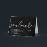 Carte Définition de l'âme sœur avec un script d'amour<br><div class="desc">Personnalisez pour cette personne très spéciale dans votre vie,  votre âme sœur,  pour créer un cadeau unique de Saint-Valentin,  de Noël ou d'anniversaire. Un moyen parfait de leur montrer à quel point ils sont incroyables chaque jour. Conçu par Thisisnotme©</div>